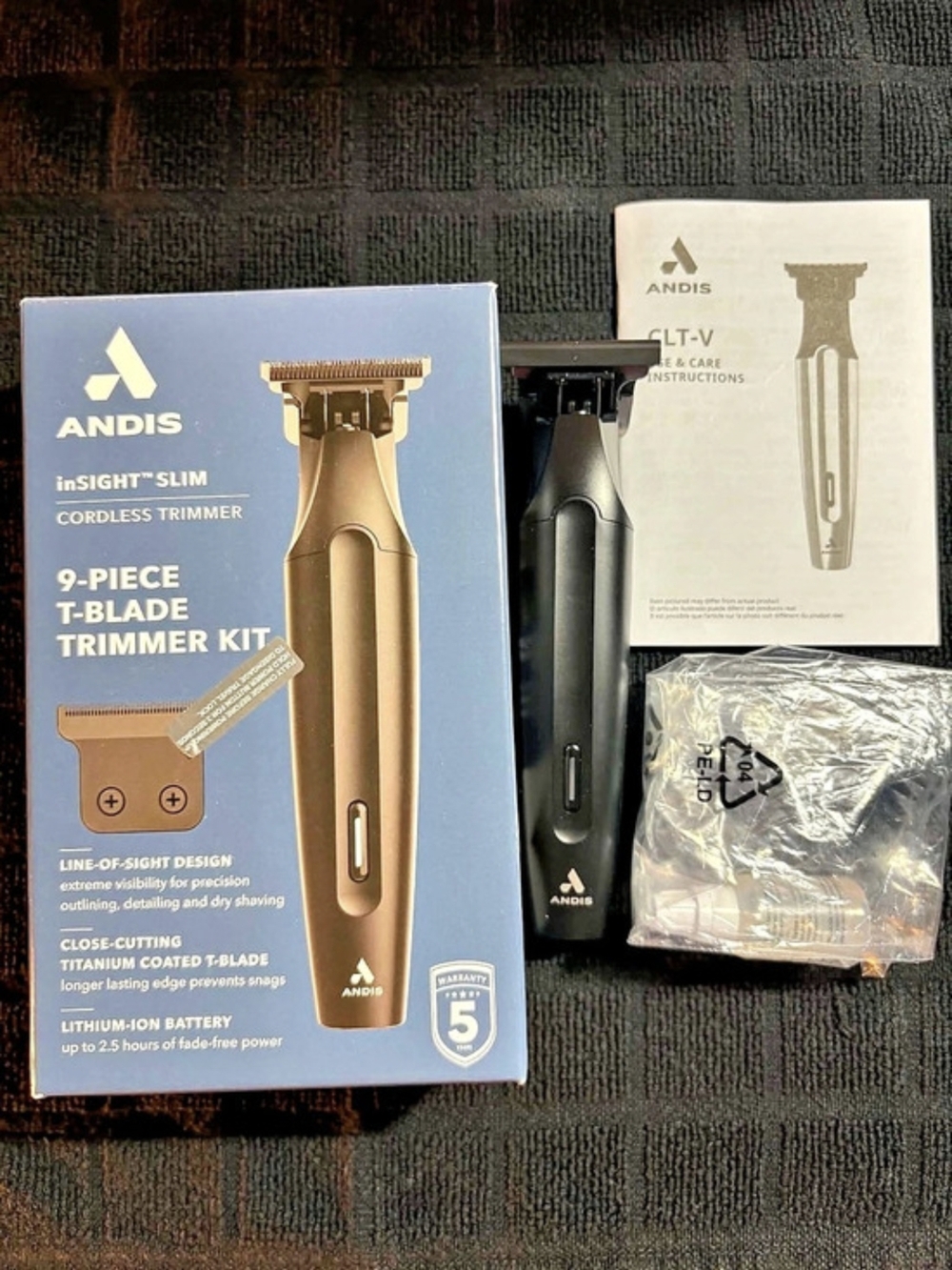 Andis inSIGHT Slim Cordless Trimmer Kit Black & Gold